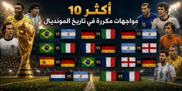 أكثر 10 مواجهات مكررة في تاريخ المونديال