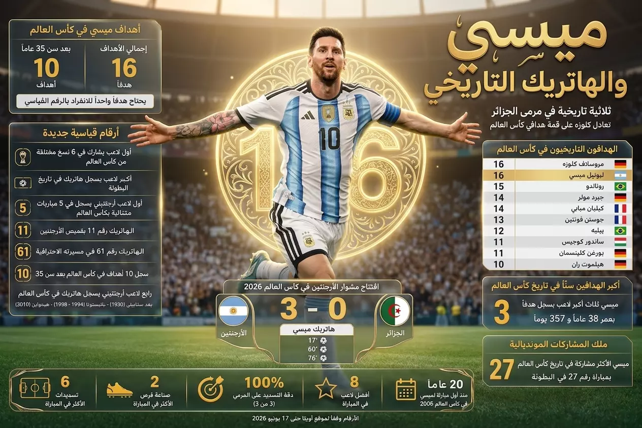 ميسي والهاتريك التاريخي في كأس العالم 2026