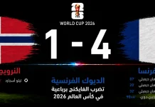 النرويج وفرنسا| الديوك الفرنسية تضرب الفايكنج برباعية في كأس العالم 2026 مباراة النرويج وفرنسا