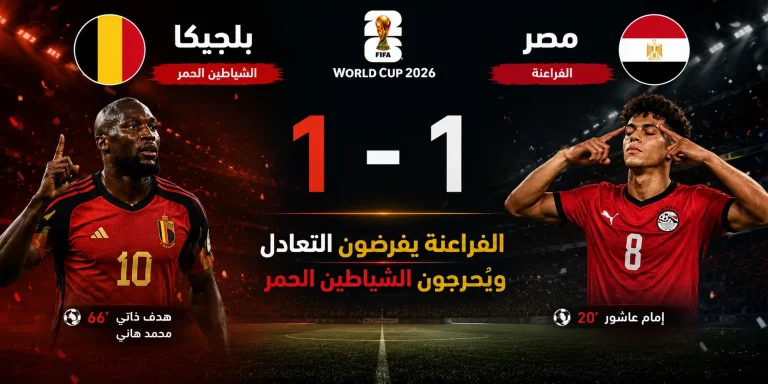أحداث مباراة مصر وبلجيكا