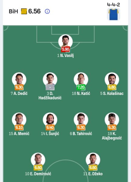 تشكيل منتخب البوسنة والهرسك