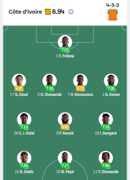 تشكيل منتخب ساحل العاج