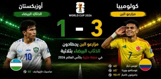 أوزبكستان وكولومبيا| مزارعو البُن يصطادون الذئاب البيضاء بثلاثية في كأس العالم 2026 Uzbekistan vs. Colombia