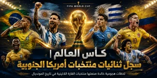 كأس العالم | سجل ثنائيات منتخبات أمريكا الجنوبية World Cup and South American national teams