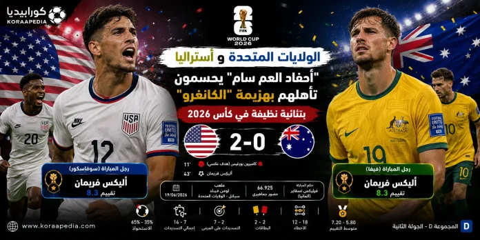 أمريكا وأستراليا أمريكا وأستراليا | أحفاد العم سام يحسمون تأهلهم بهزيمة الكانغرو