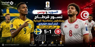 السويد وتونس | خماسية مقابل هدف لأحفاد الفايكنج أمام نسور قرطاج في كأس العالم 2026 السويد وتونس | خماسية مقابل هدف لأحفاد الفايكنج أمام نسور قرطاج