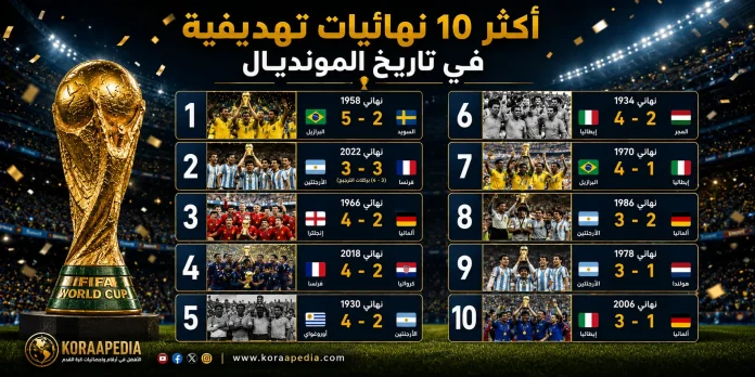more 10 final goals أكثر 10 نهائيات تهديفية في تاريخ المونديال