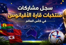 كأس العالم | سجل مشاركات منتخبات الأوقيانوس سجل مشاركات منتخبات الأقيانوس في كأس العالم