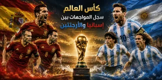 نهائي كأس العالم| تاريخ مواجهات إسبانيا والأرجنتين كأس العالم سجل المواجهات بين إسبانيا والأرجنتين