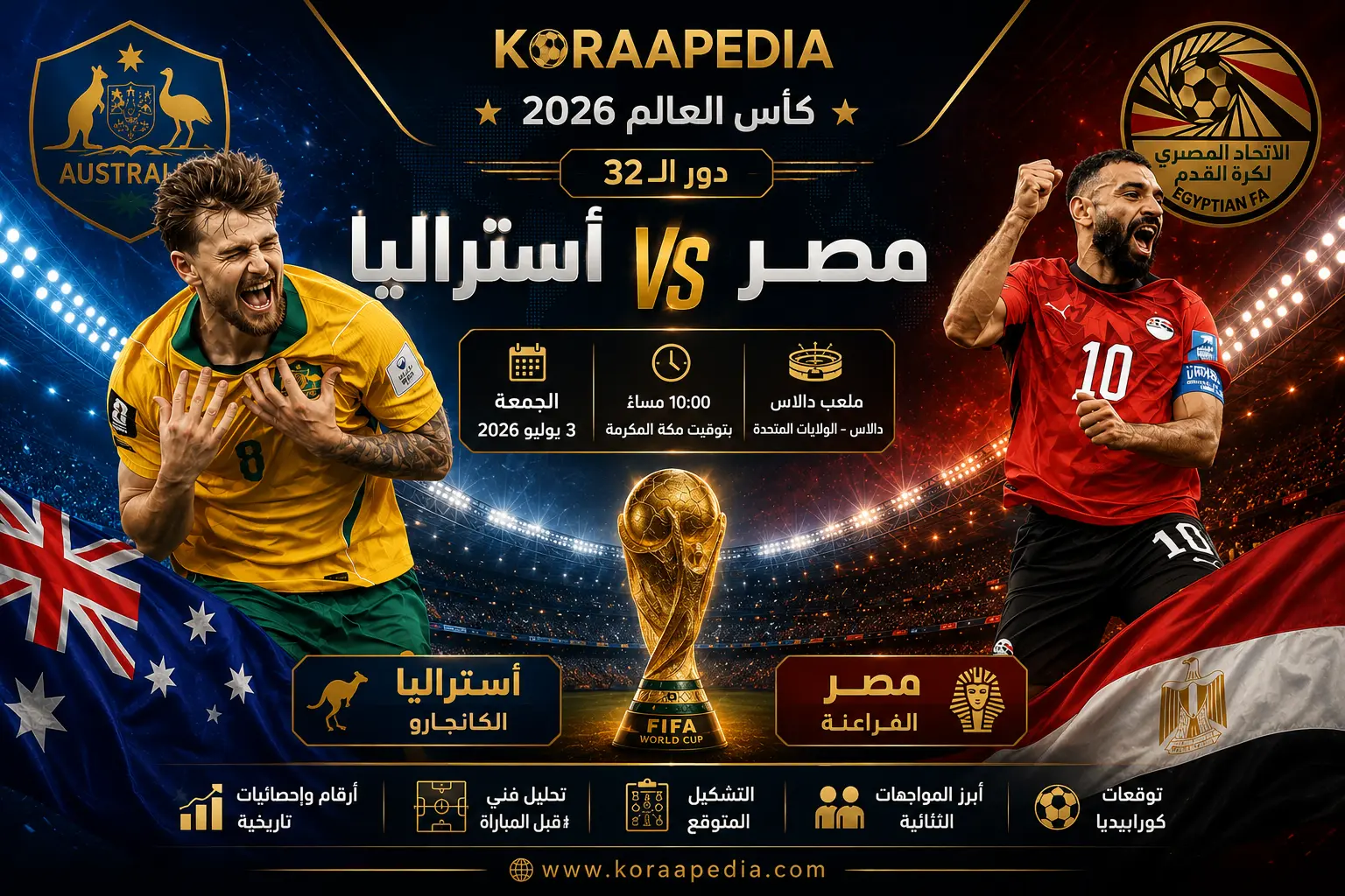 مباراة مصر وأستراليا | وتحليل ما قبل المواجهة المرتقبة