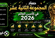 المجموعة الـ12 في كأس العالم 2026 | الحصاد الكامل بالأرقام والإحصائيات والنتائج المجموعة الـ12 في كأس العالم 2026