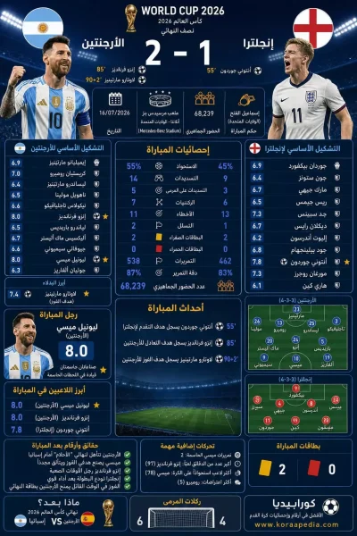 الأرجنتين وإنجلترا | بـ ريمونتادا قاتلة التانجو يروض الأسود الثلاثة