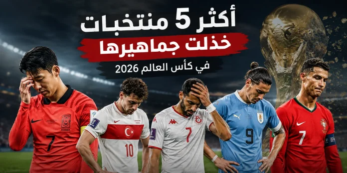 Top 5 disappointing teams in 2026 أكثر 5 منتخبات خذلت جماهيرها في كأس العالم 2026