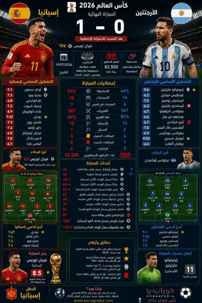 إسبانيا الأرجنتين | الماتادور يدعس التانجو ويتوج بالنجمة الثانية
