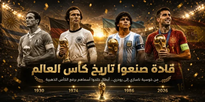 world cup leader قادة كأس العالم الذين حملوا الكأس الذهبي