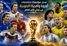 كأس العالم | سجل مواجهات منتخبات أوروبا وأمريكا الجنوبية في نهائي المونديال سجل مواجهات منتخبات أوروبا وأمريكا الجنوبية في نهائي كأس العالم