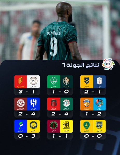 نتائج مباريات الجولة الأولي من دوري روشن للمحترفين 2026-2027
