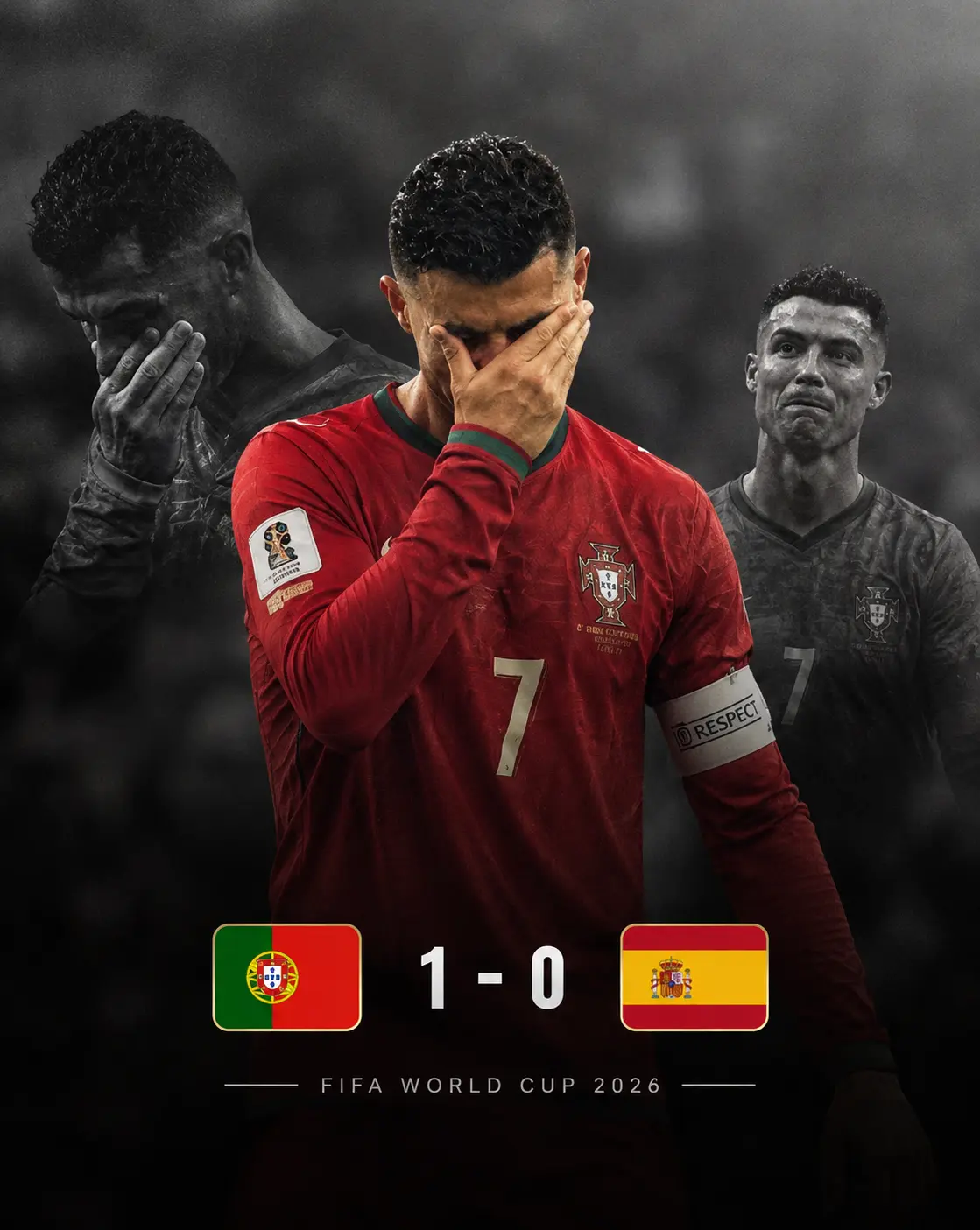 كريستيانو رونالدو وخسارته المؤلمة مع منتخب البرتغال امام منتخب إسبانيا